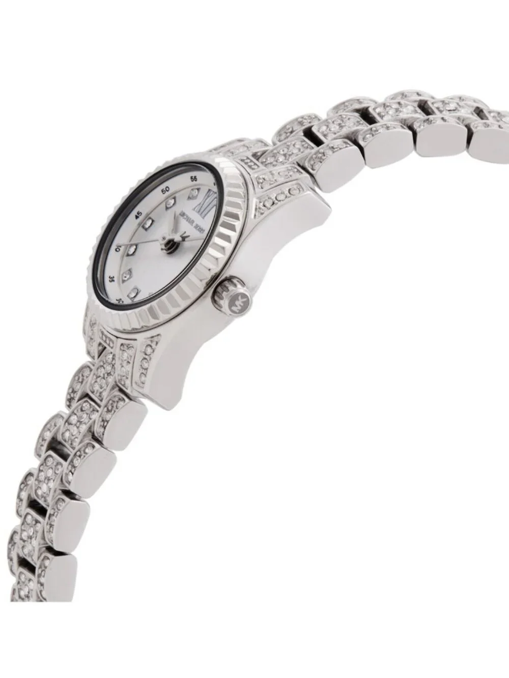 NWT Michael Kors Mini Lexington Quartz Crystal Silver Dial Ladies Watch